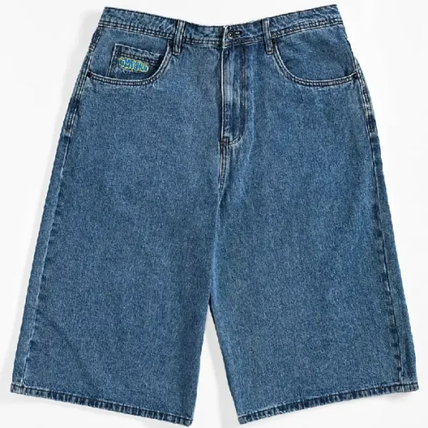 Empyre Blake Ultra Wide Blue Denim Skate Shorts