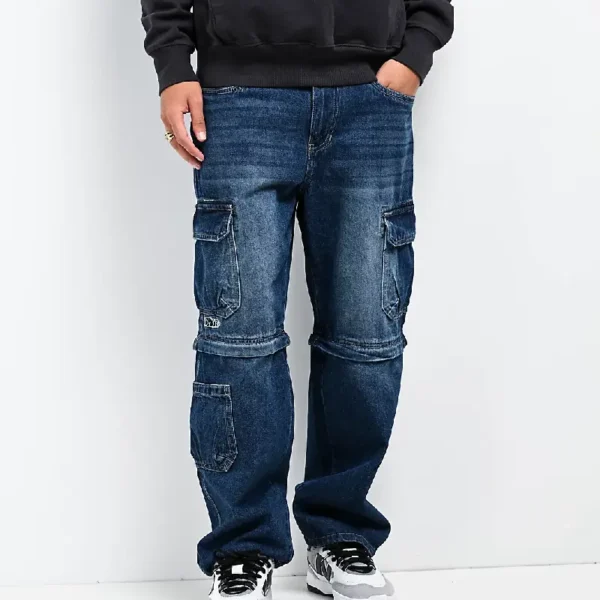 Empyre Blue Zip Off Cargo Denim Skate Jeans