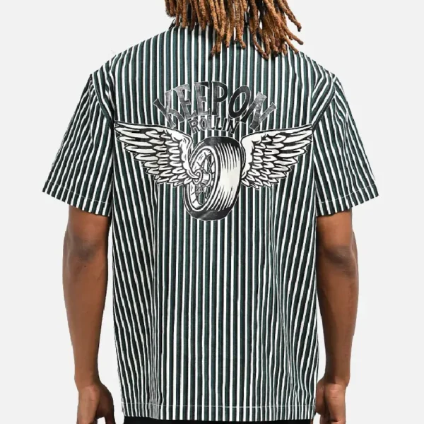 Empyre Eagle Glen Green & Black Striped Shirt