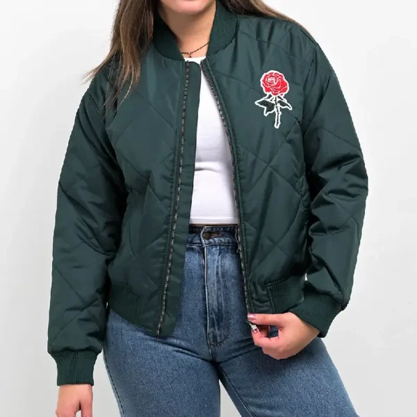 Empyre Laila Ponderosa Green Bomber Jacket