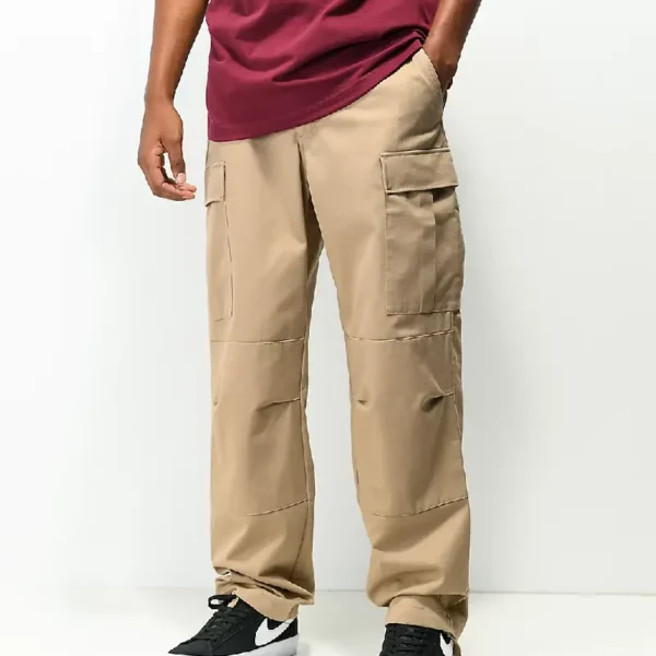 Empyre Loose Fit Khaki Cargo Skate Jeans