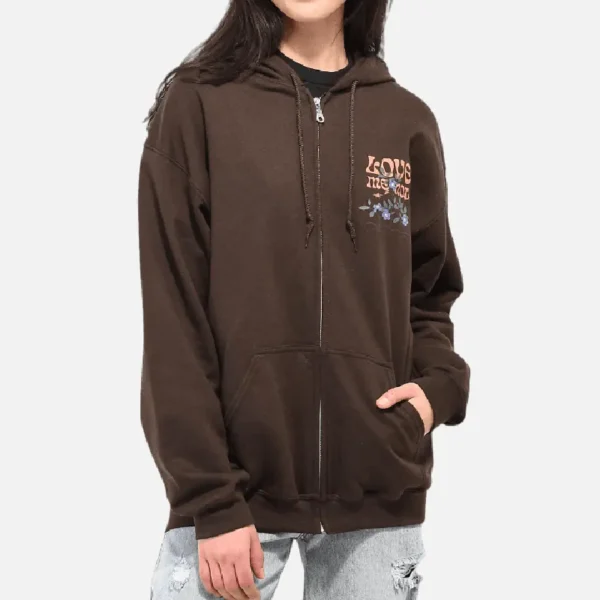 Empyre Love Me Not Brown Zip Hoodie