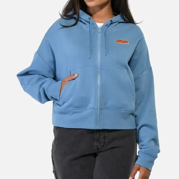 Empyre Zuri Skate Blue Crop Zip Hoodie