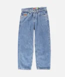 Empyres Embroidered Loose Fit Blue Denim Jeans